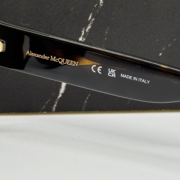 NEW AM0409S 002 ALEXANDER MCQUEEN SUNGLASSES HAVANA EYEWEAR ALEXANDER MCQUEEN - Picture 11 of 12